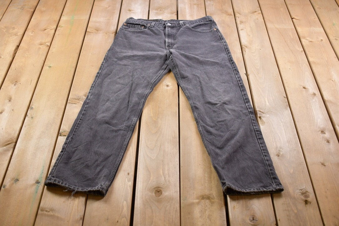 Vintage 1990s Black Levi's 505 Red Tab Denim Jeans Size 32 x 31.5