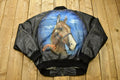 Vintage 90's Cavaricci Horse Graphic Leather Jacket Katamandu Airbrush