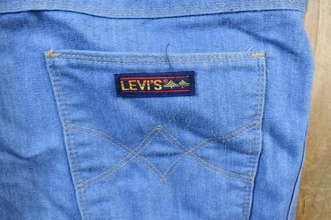 Vintage 1970s Levis Action Slacks Blue Trousers Size 35 x 30