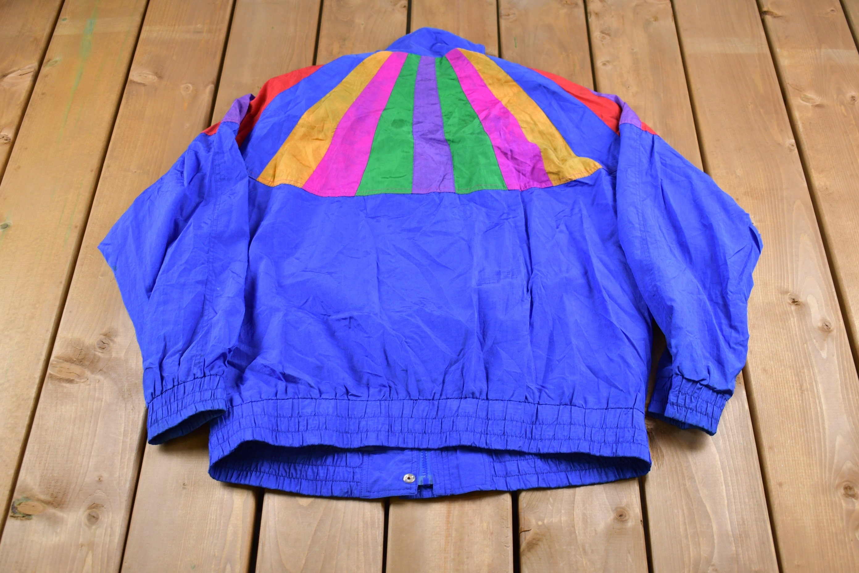 Vintage 1980s Andy Johns Abstract Design Windbreaker Jacket