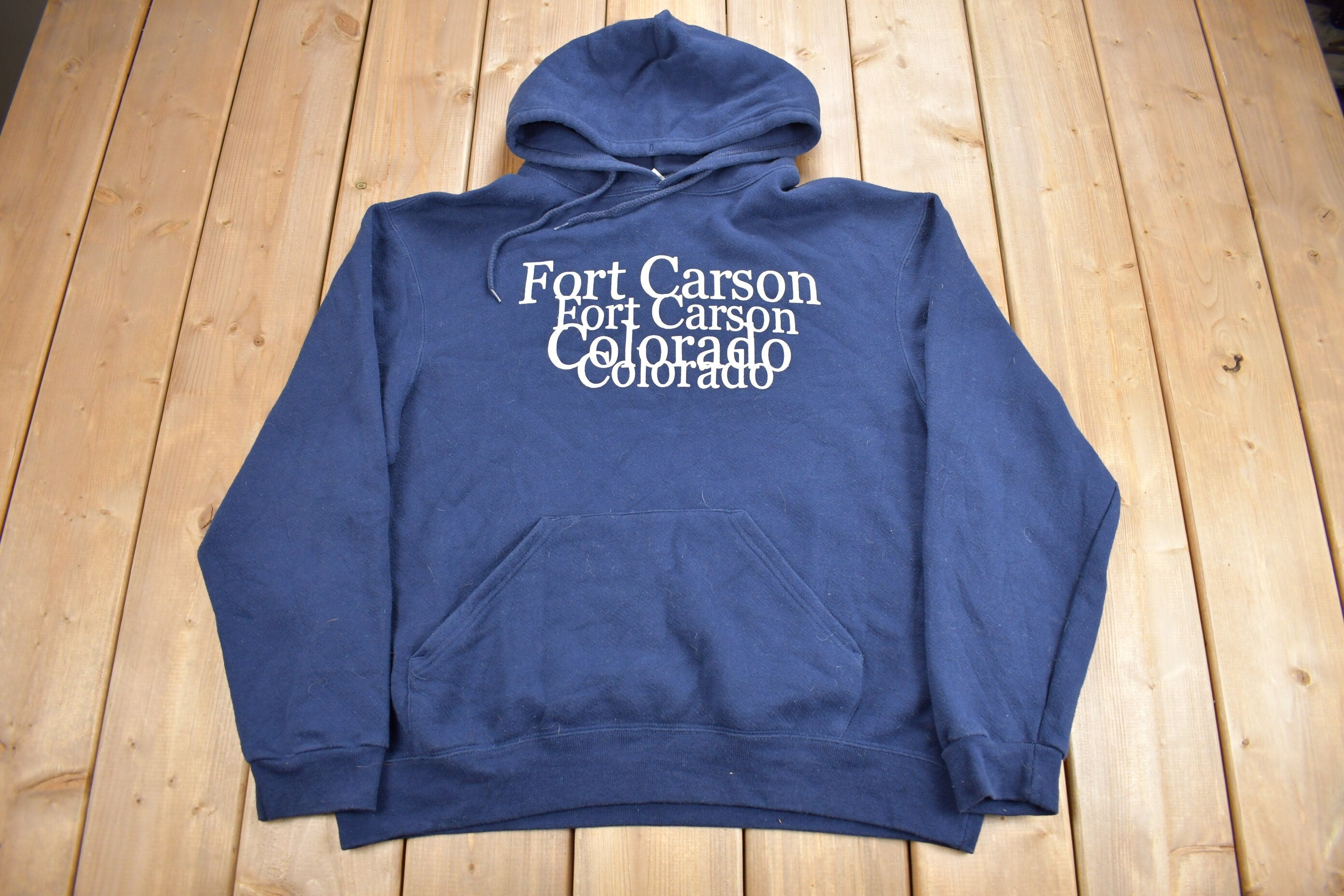 Vintage 1990s Fort Carson Colorado Graphic Hoodie