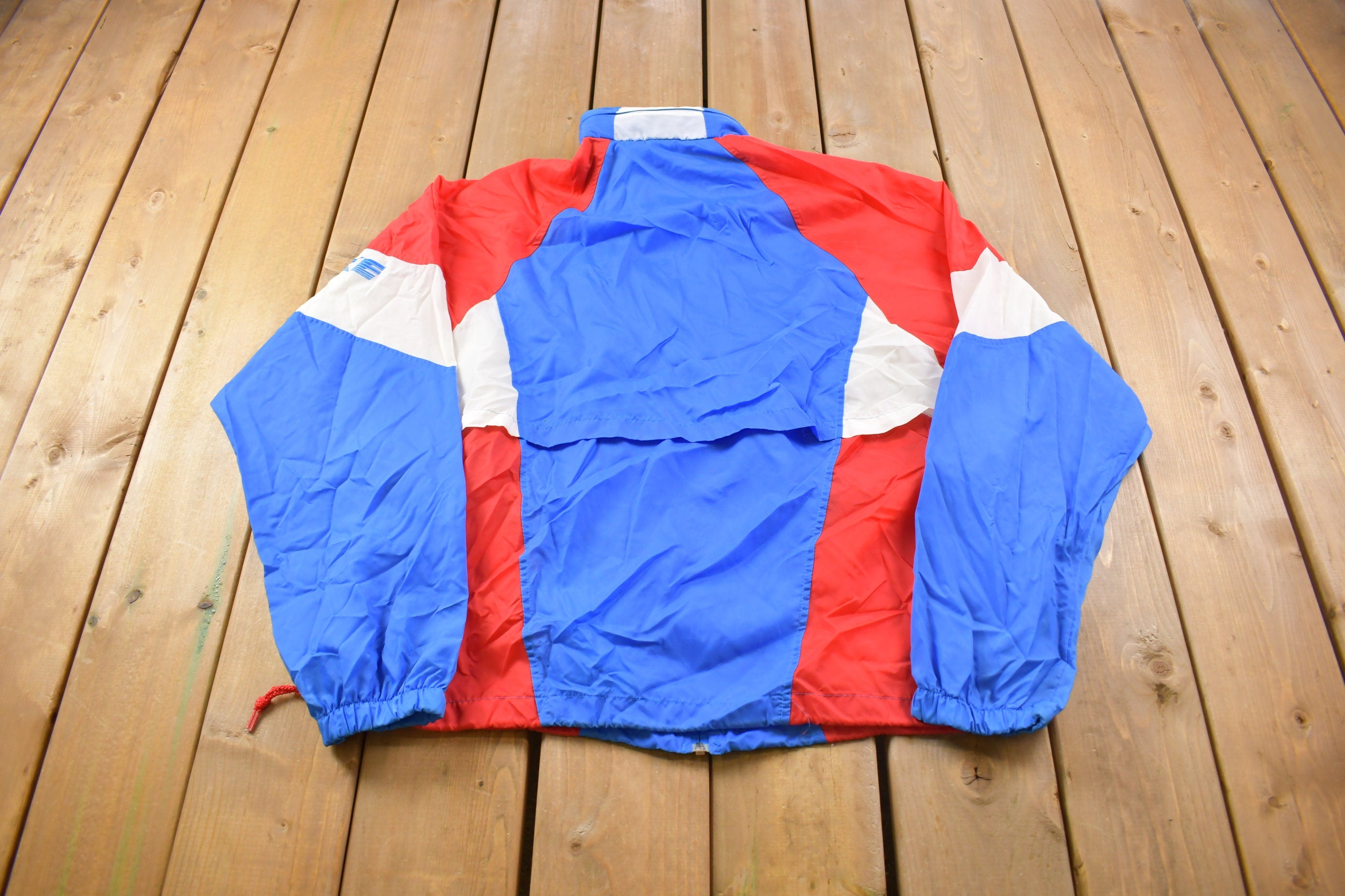 Vintage 1980s Nike grey Tag Color Block Windbreaker Jacket