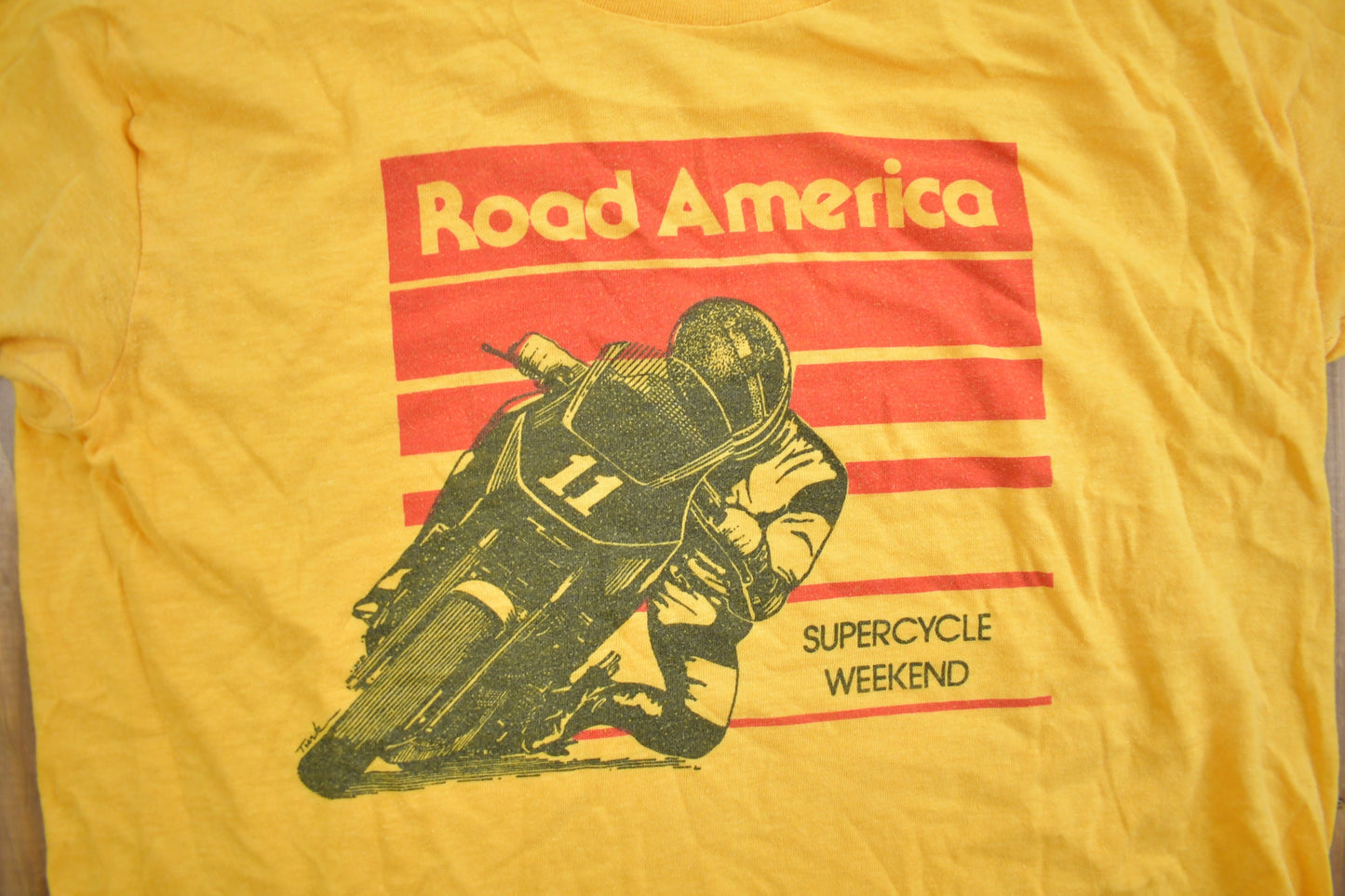 Vintage 1970s Road America Super Cycle Weekend Street Bike Graphic T Shirt / 70s Bike Tee / Graphic Tee / Single Stitch / Made In USA