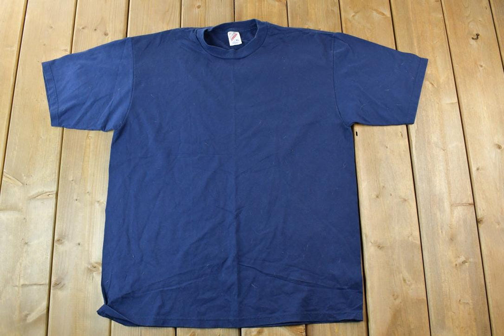 Vintage 1990s Jerzees Blank Navy T-Shirt
