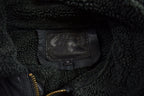 Vintage 1980s Dona Black Leather Hooded Flight Jacket