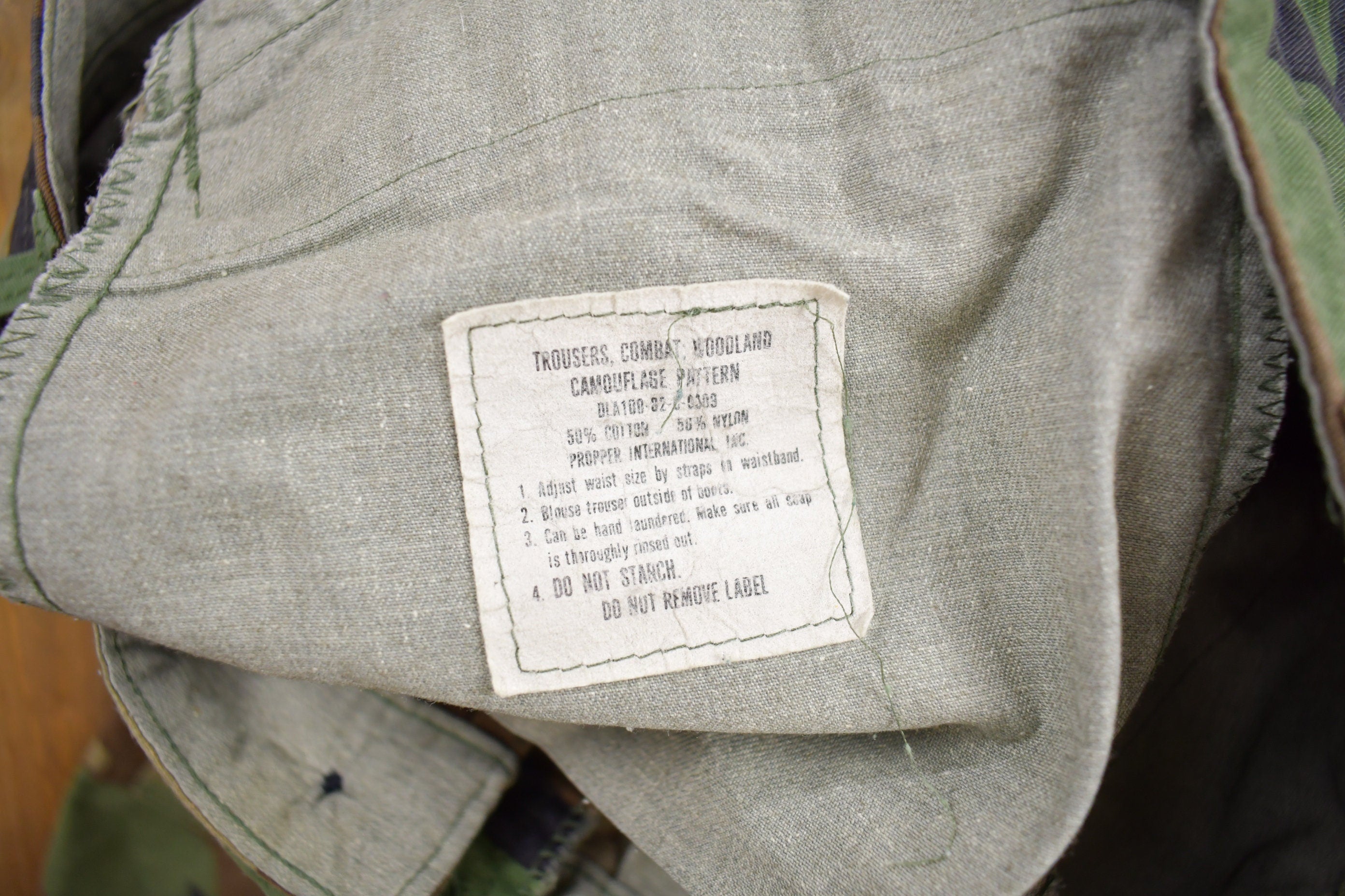 Vintage 1982 Army Woodland Camouflage Cargo Pants Size Small (32 x 29
