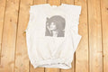 Vintage 1990s Angela Davis Graphic Print Sleeveless Crewneck Sweatshirt Men's M