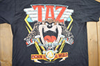 Vintage 1989 Taz Born To Be Wild Biker Graphic Looney Tunes T-Shirt