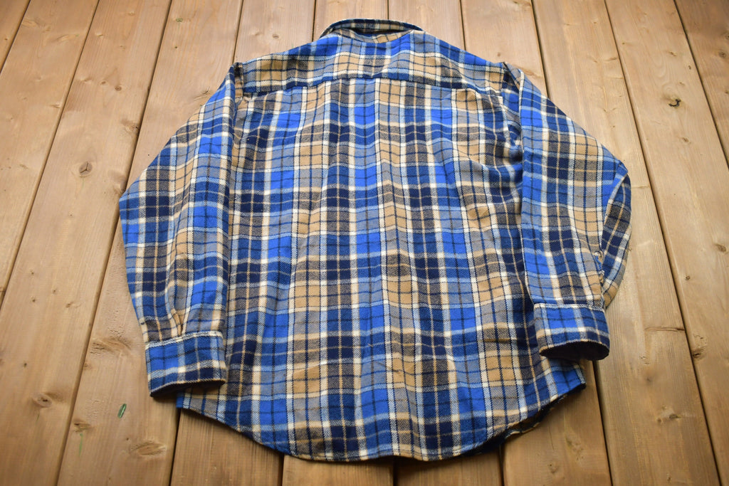 Vintage 1990s Sportswear Lined Plaid Button Up Shirt