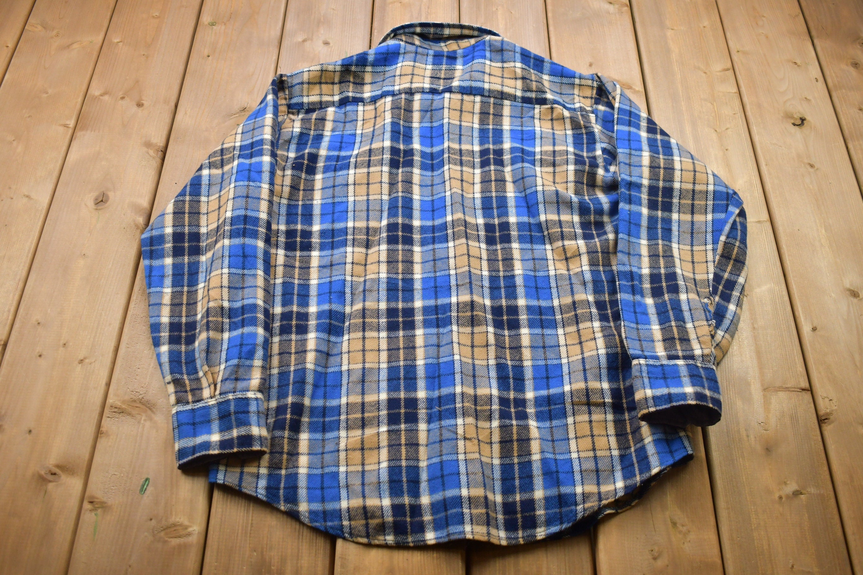 Vintage 1990s Sportswear Lined Plaid Button Up Shirt