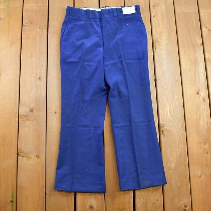 Vintage Blue Wool Trousers Size 34x27