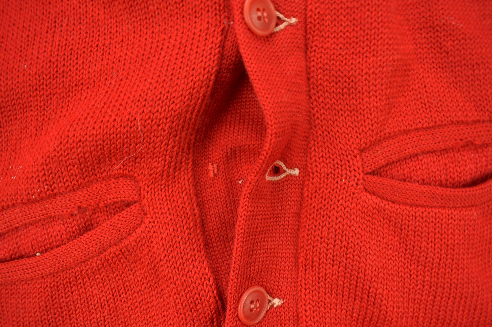 Vintage 1950s Blank Red Cardigan Sweater