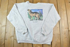 Vintage 1990s Alaska Howling Wolf Crewneck Sweatshirt