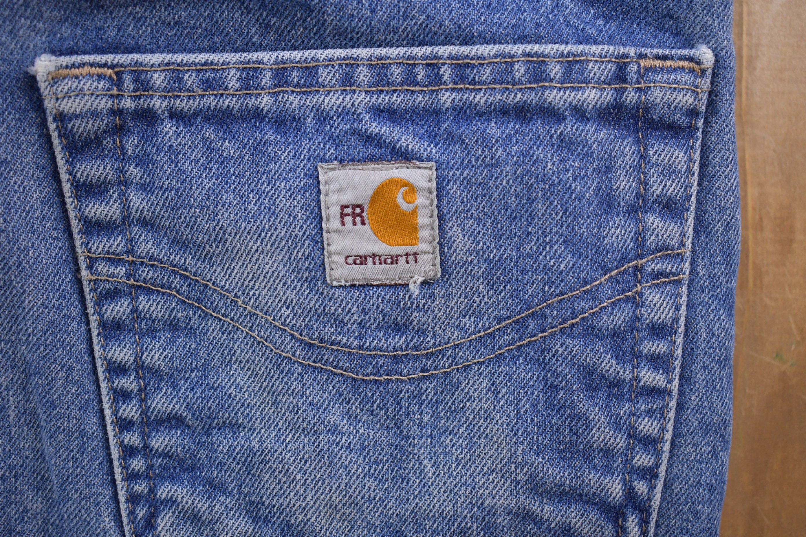 Vintage 1990s Carhartt Fire Resistant Work Pants Jeans Size 32 x 34