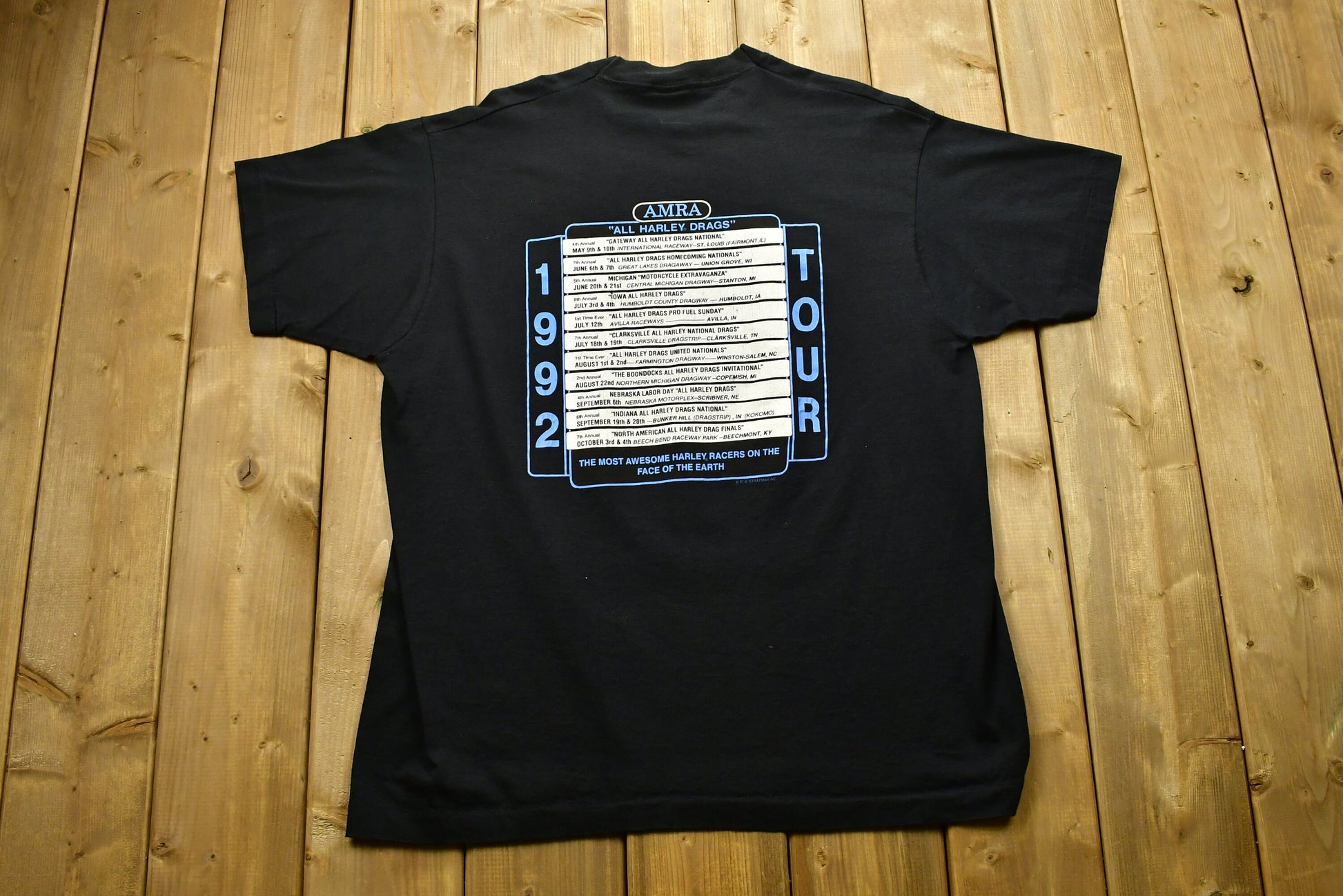 Vintage 1992 Harley Davidson Motorcycles Amra Harley Drags T-Shirt