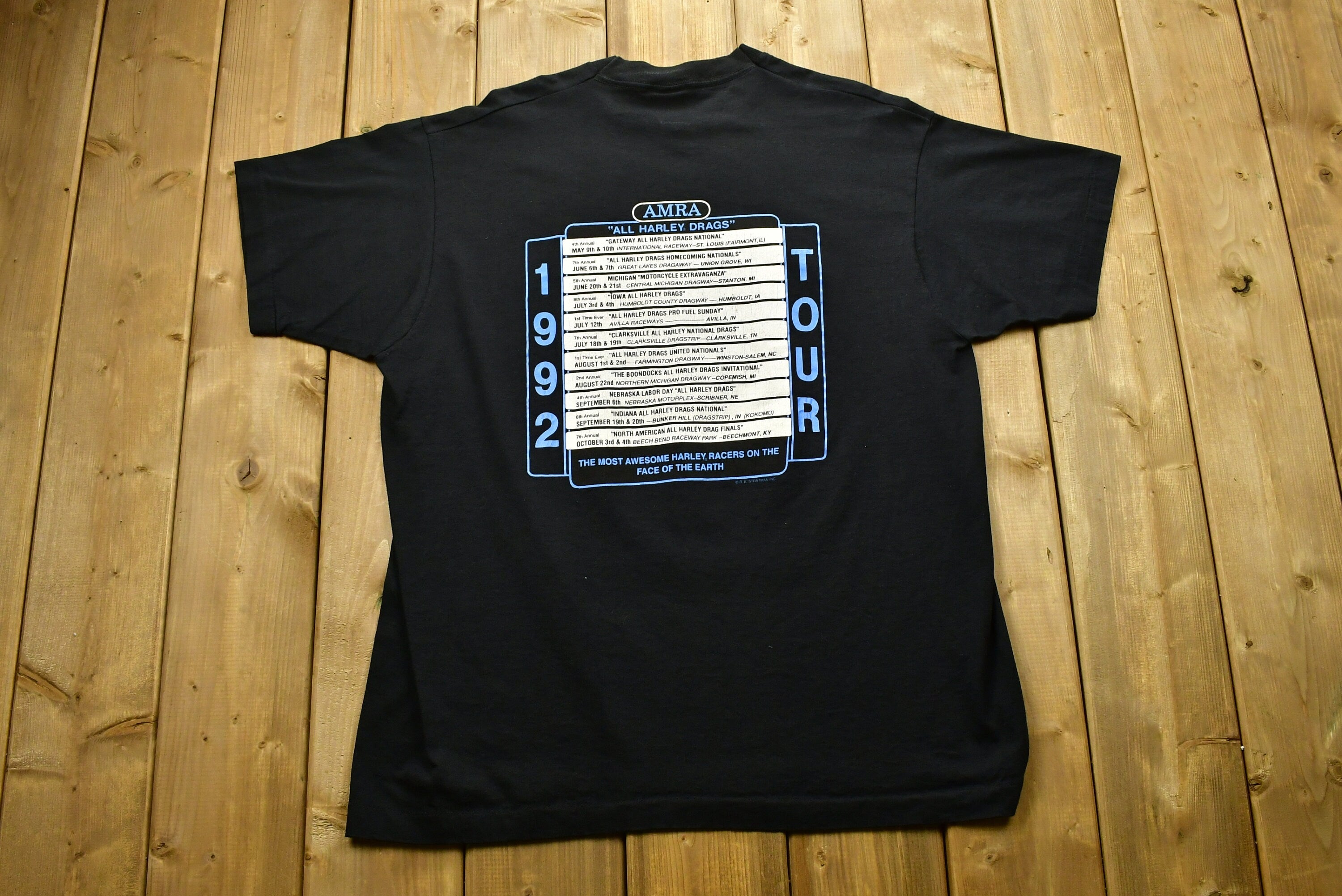 Vintage 1992 Harley Davidson Motorcycles Amra Harley Drags T-Shirt