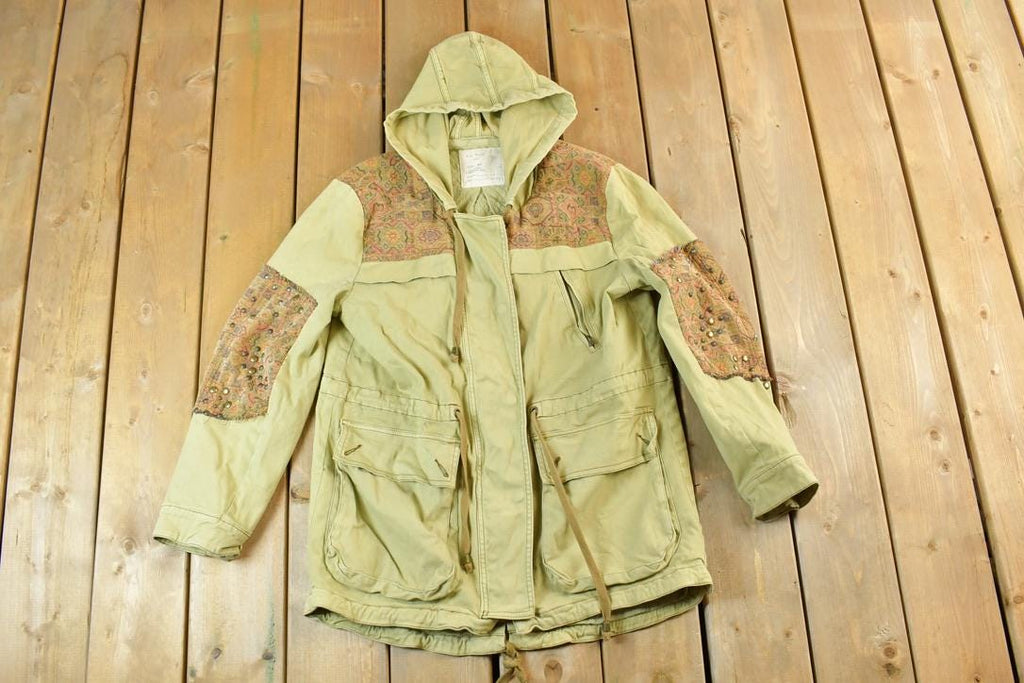 Vintage 1990s Free People Light Embroidered Oversized Jacket