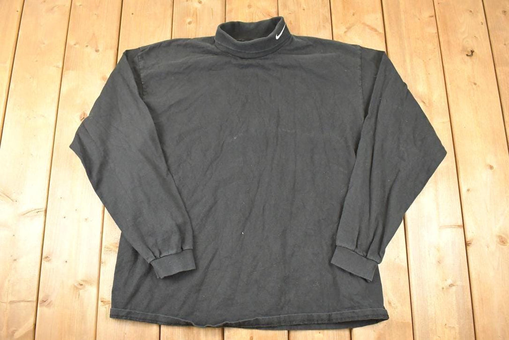 Vintage 1990s Nike Embroidered Swoosh Turtleneck Shirt Men's L