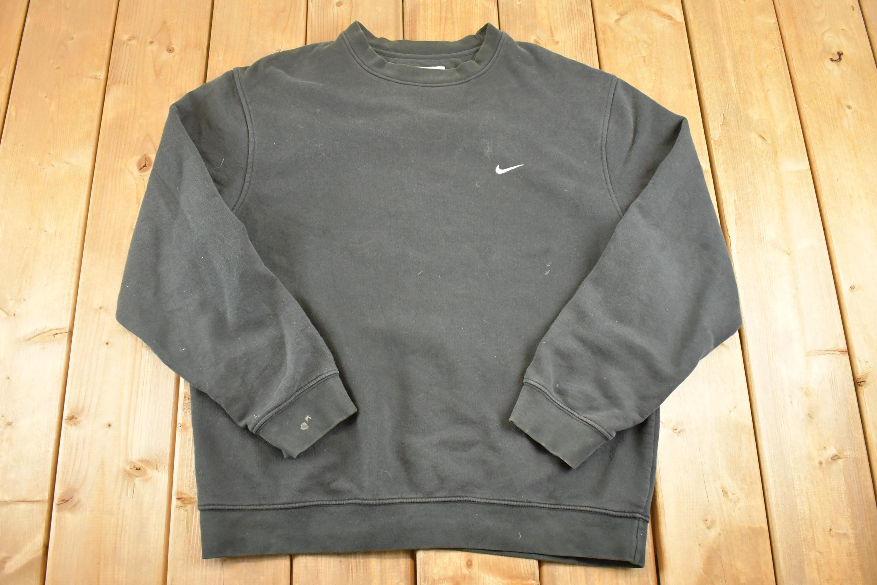 Vintage Y2K Nike Crewneck Sweatshirt Men's L / Swoosh Logo / Minimalist / Made in USA / 2000s Nike Sweater