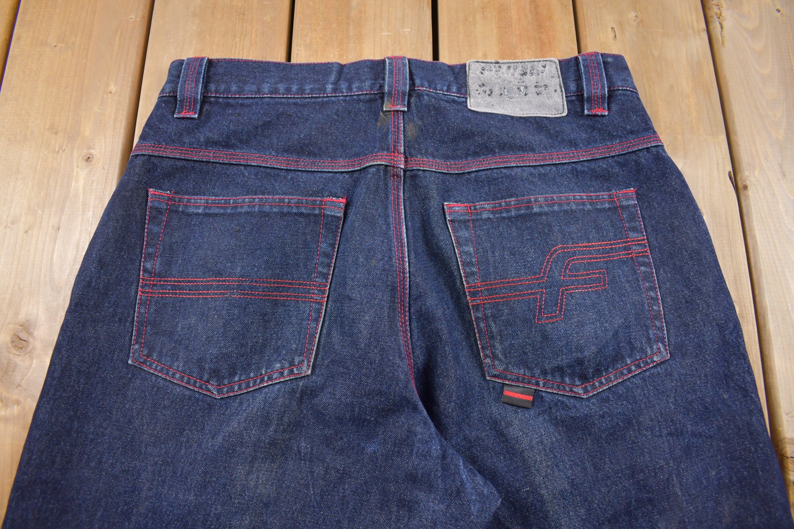 Vintage 1990s FUBU Contrast Stitch Double Knee Size 34 x 34