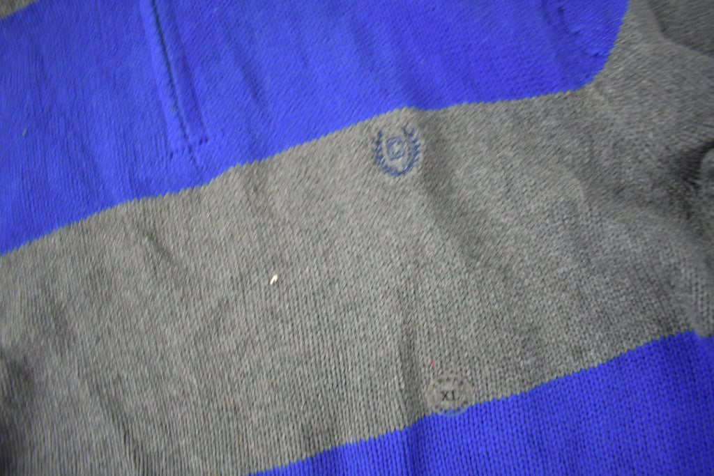 Vintage Y2K Chaps Embroidered Logo Quarter Zip Knit Sweater Size M