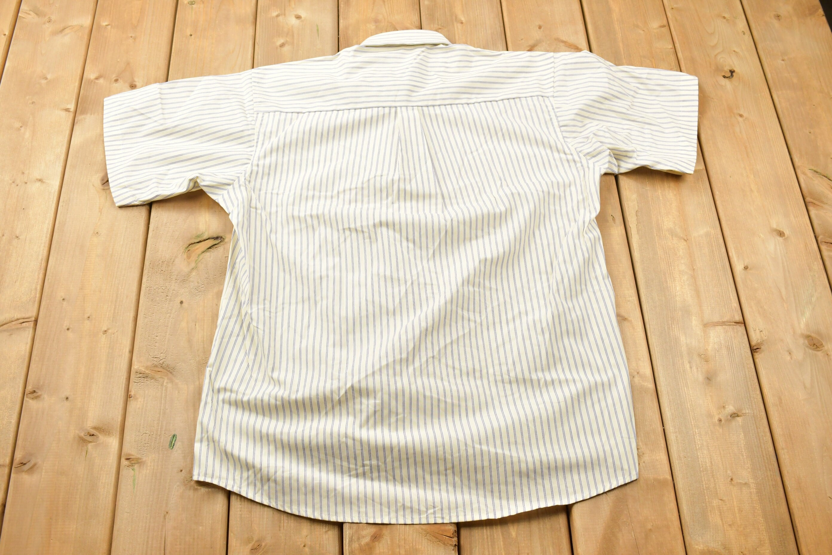 Vintage 1990s Edwards Striped Button Up Short Sleeve Shirt