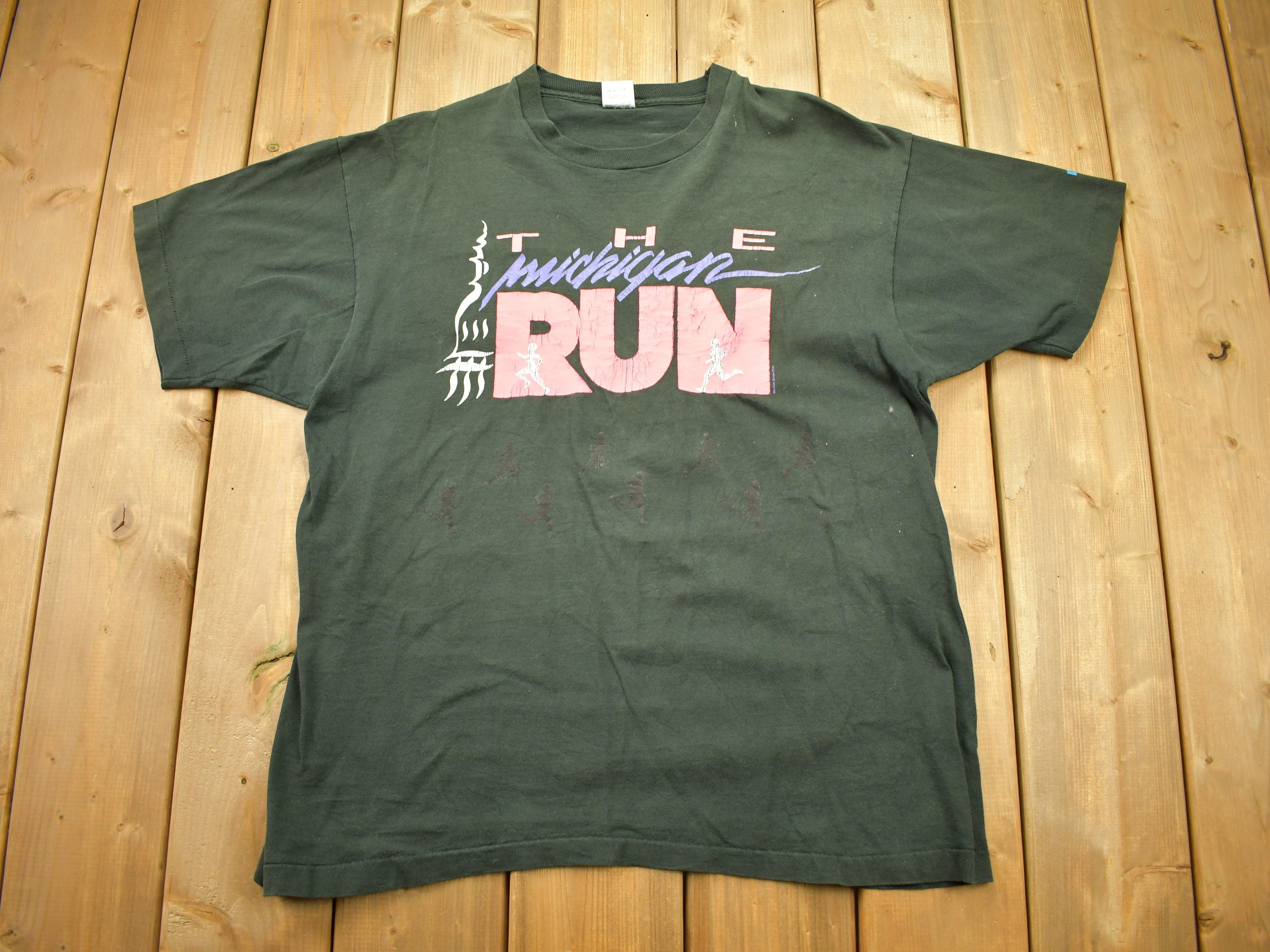 Vintage 1990s The Michigan Run Single Stitch Sportswear T-Shirt
