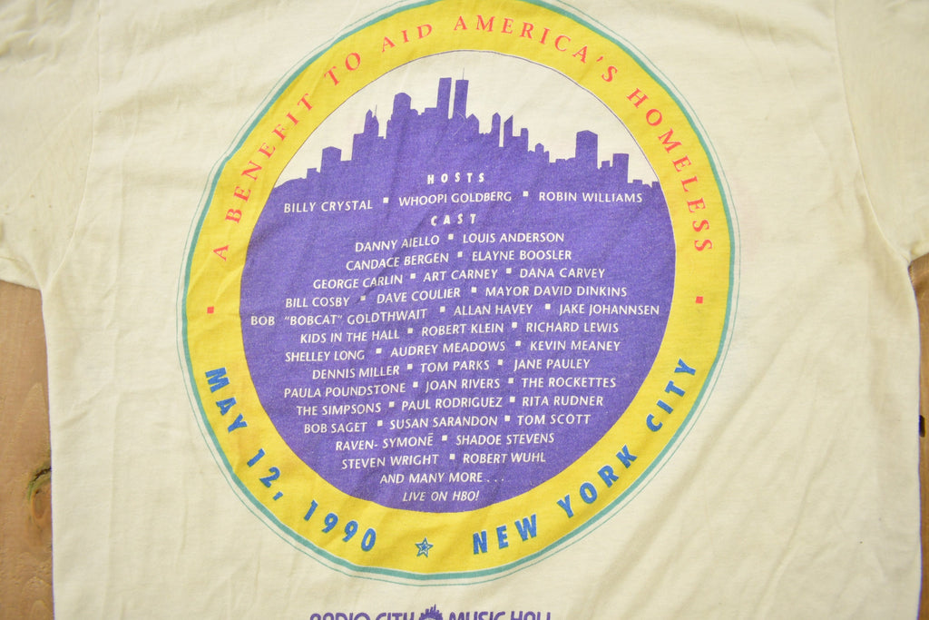 Vintage 1990 Comic Relief A Benefit Aid To Americas Homeless Graphic T Shirt