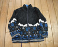 Vintage 1990s Reversible Snowy Mountain Theme Fleece Sweater