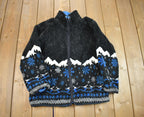 Vintage 1990s Reversible Snowy Mountain Theme Fleece Sweater