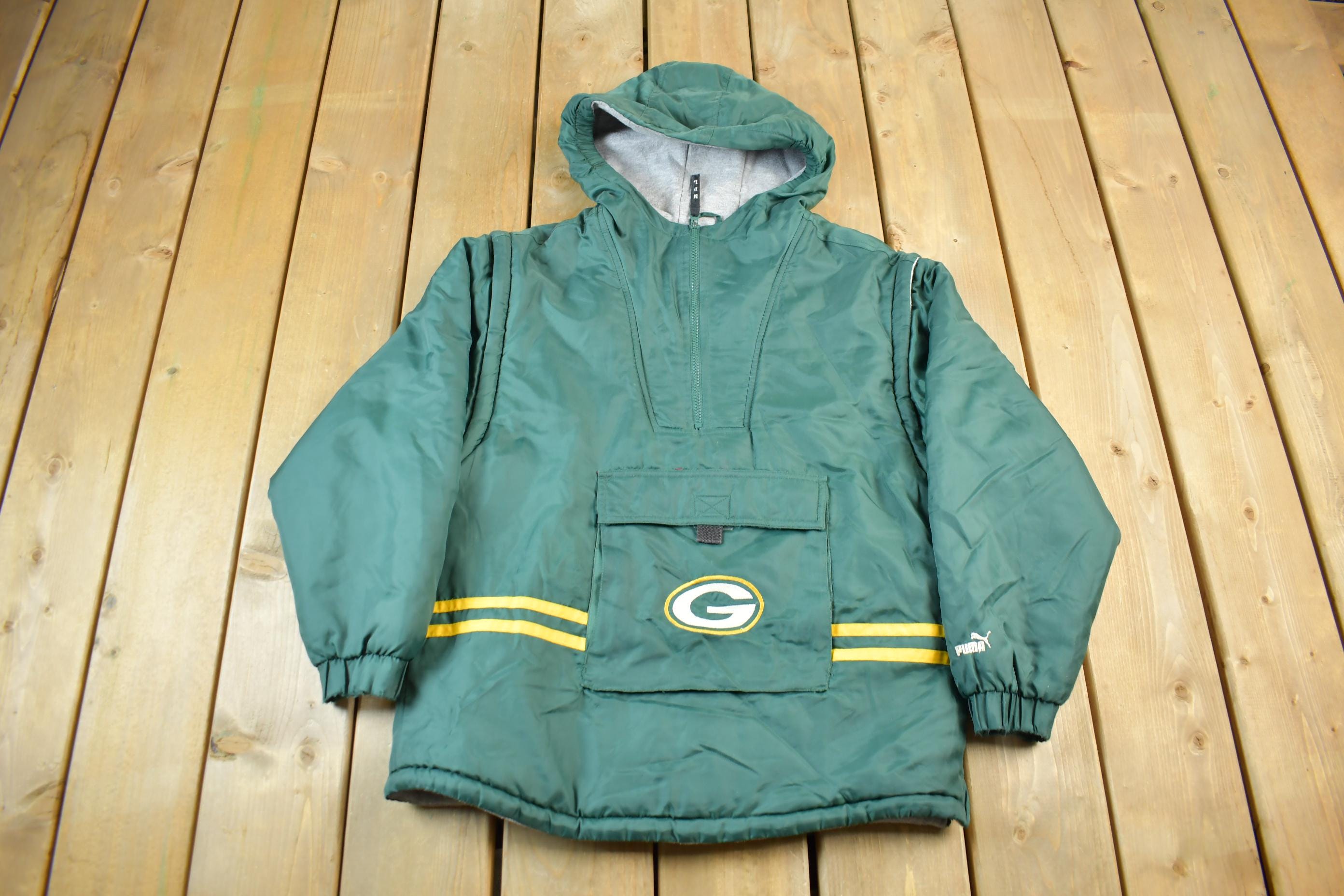 Vintage 1990s Green Bay Packers NFL Puma Quarter Zip Jacket & Vest YOUTH SIZE