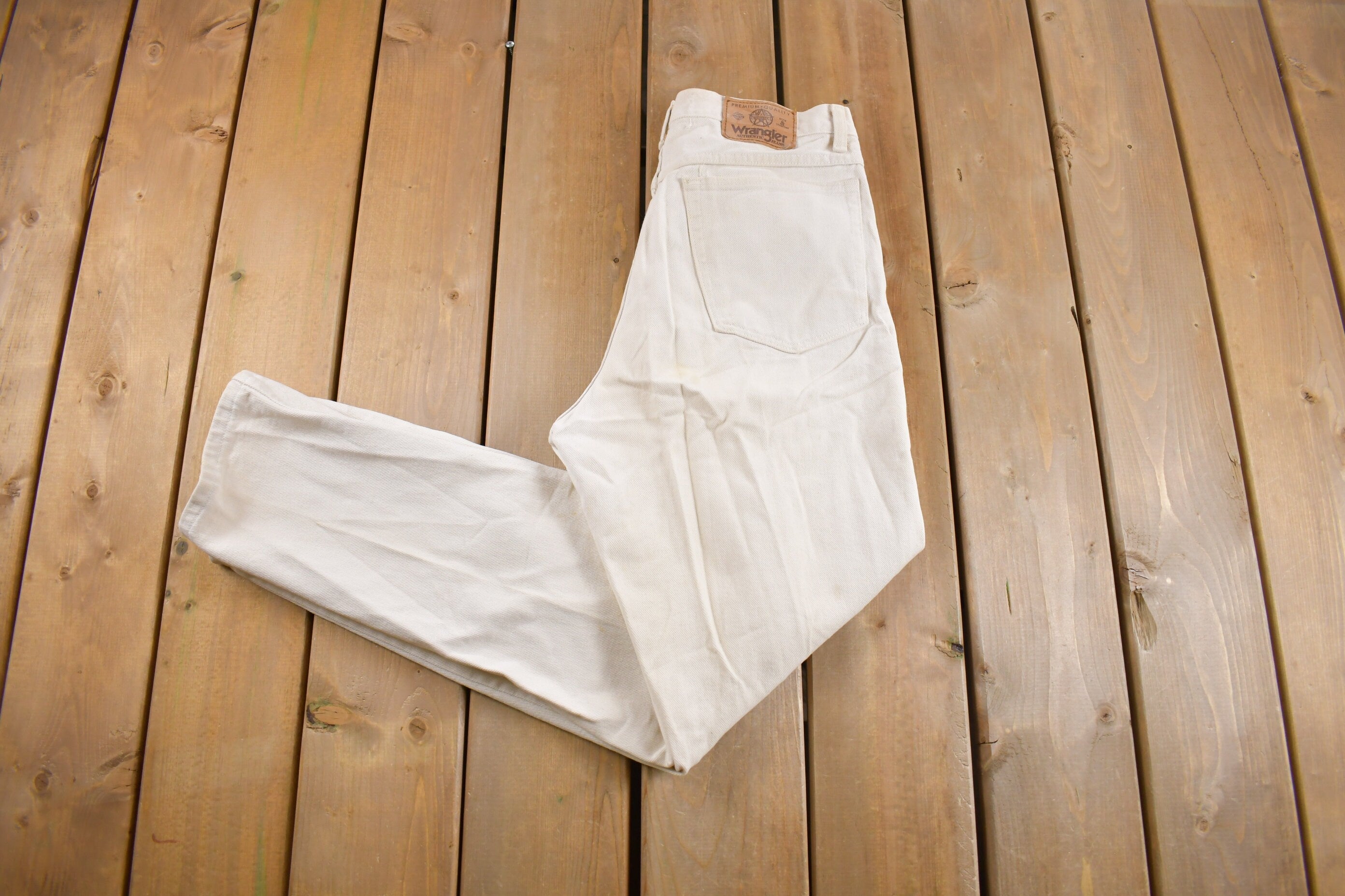 Vintage 1980s Wrangler White Jeans Size 32 x 32