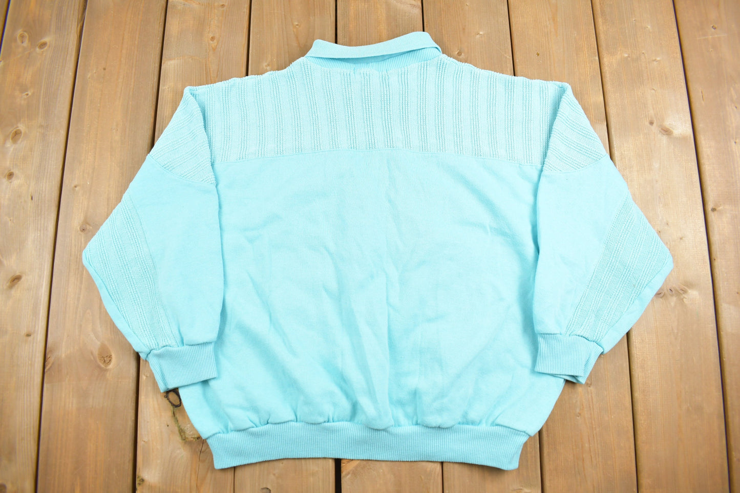 Vintage 1980s G Williker Polo Sweatshirt / Collared Crewneck Sweater / 80s Pullover Sweatshirt / Blue