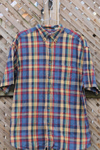 Vintage 1990s Plaid Flannel Button Up GAP T-Shirt