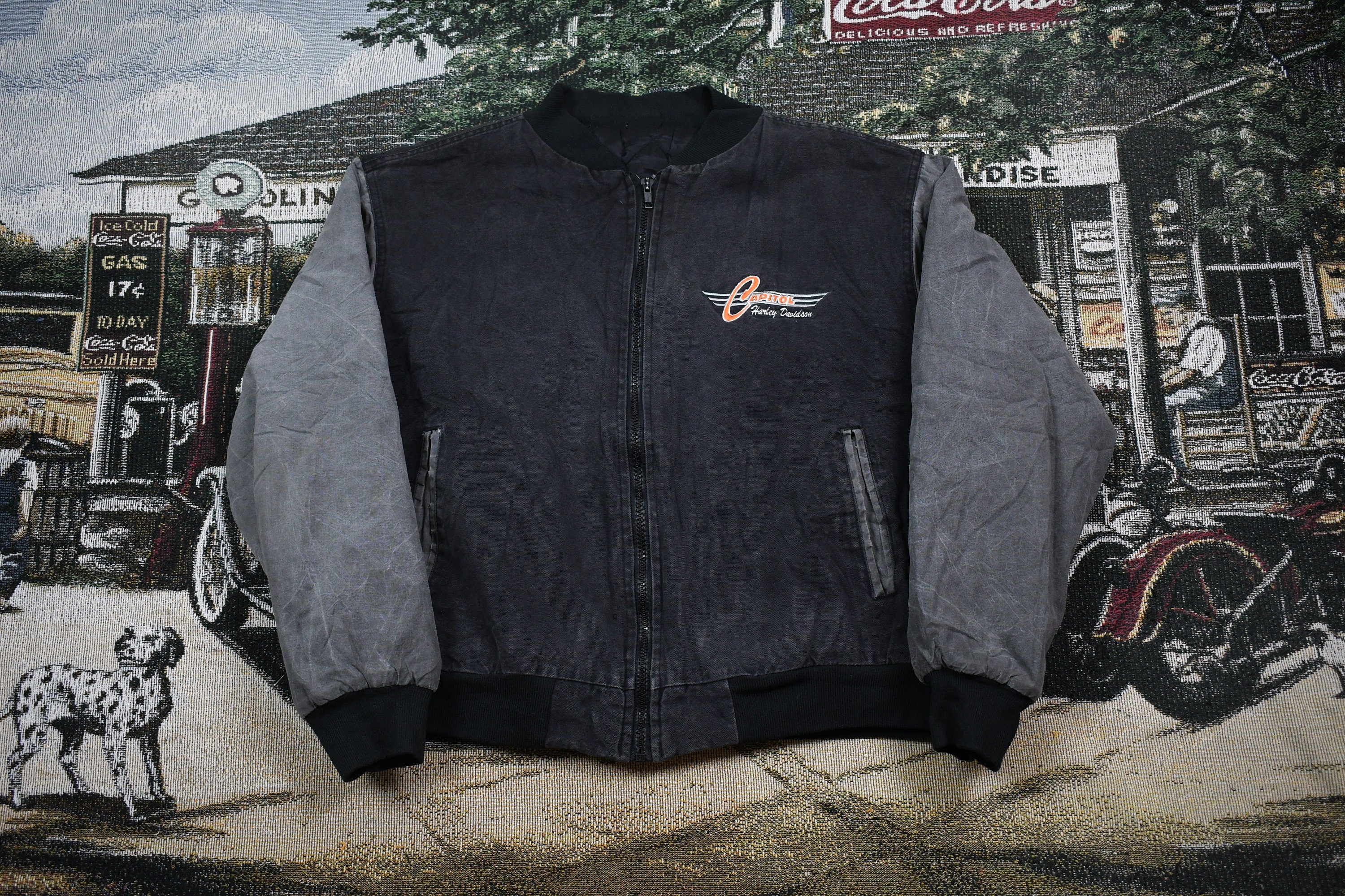 Vintage 1990s Harley Davidson Motorcycles Bomber Jacket