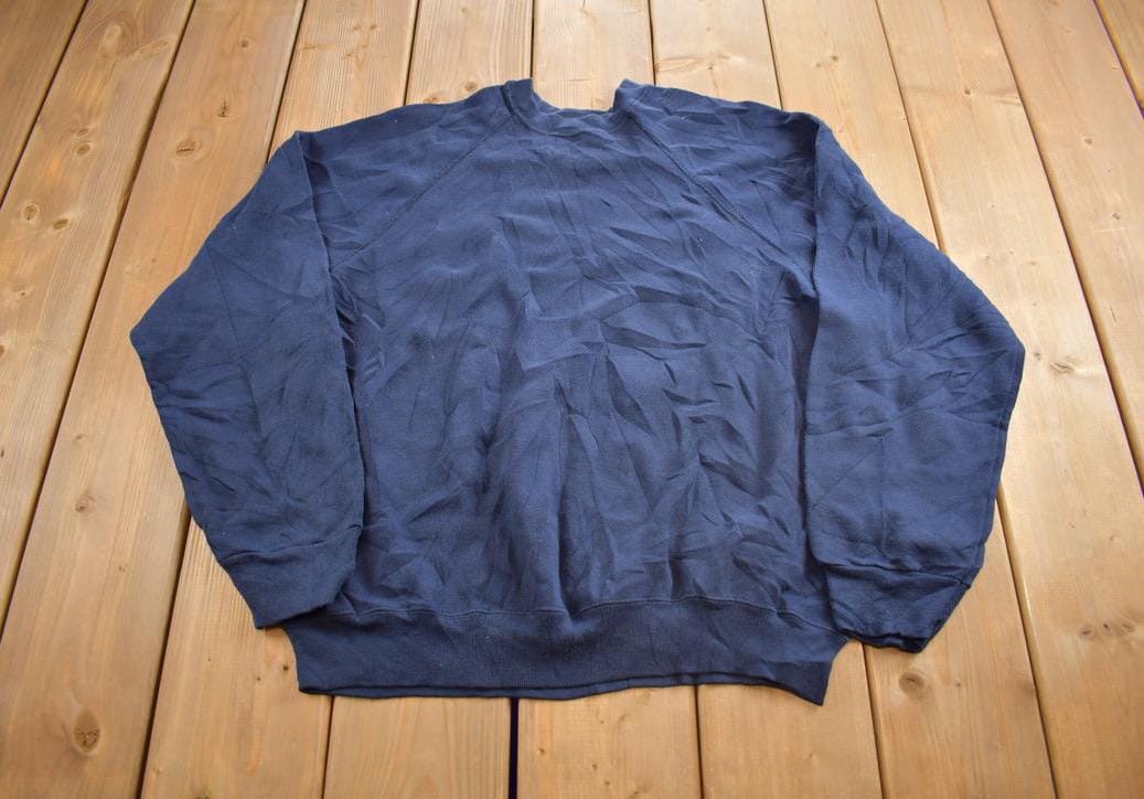 Vintage 1990s Blank Blue Tultex Crewneck Sweatshirt Made In USA