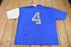 Vintage 1990s Blue & White Umbro Soccer Jersey Made In Canada Size XL