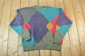 Vintage 1990s Hunting Horn Knit Colour Block Crewneck Sweater