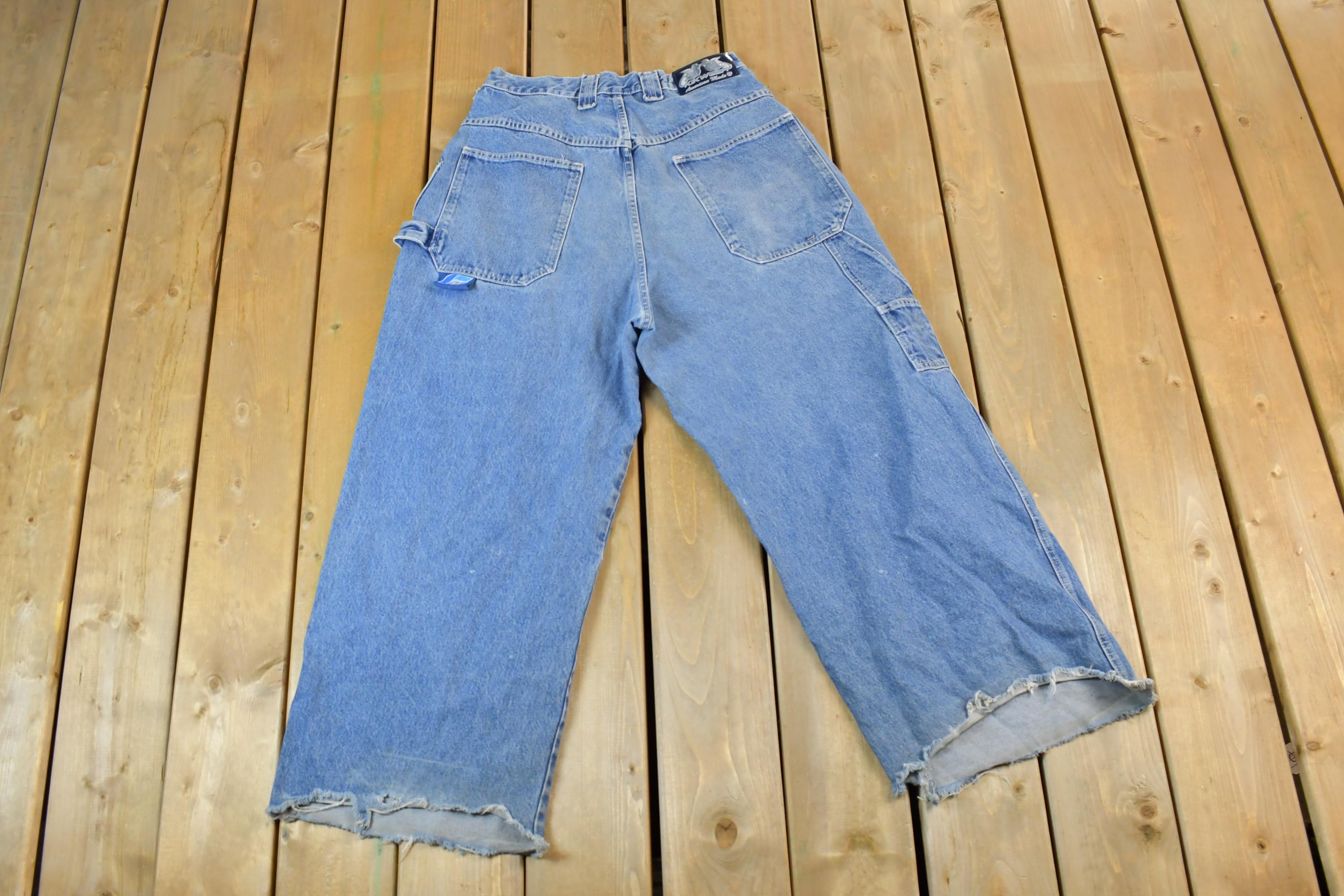 Vintage 1990s Kikwear American Made Wide Leg Denim Jeans Size 30x28