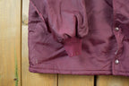 Vintage 1990s Rock Falls Store Wisconsin Graphic Print Snap Button Satin Jacket Made In USA