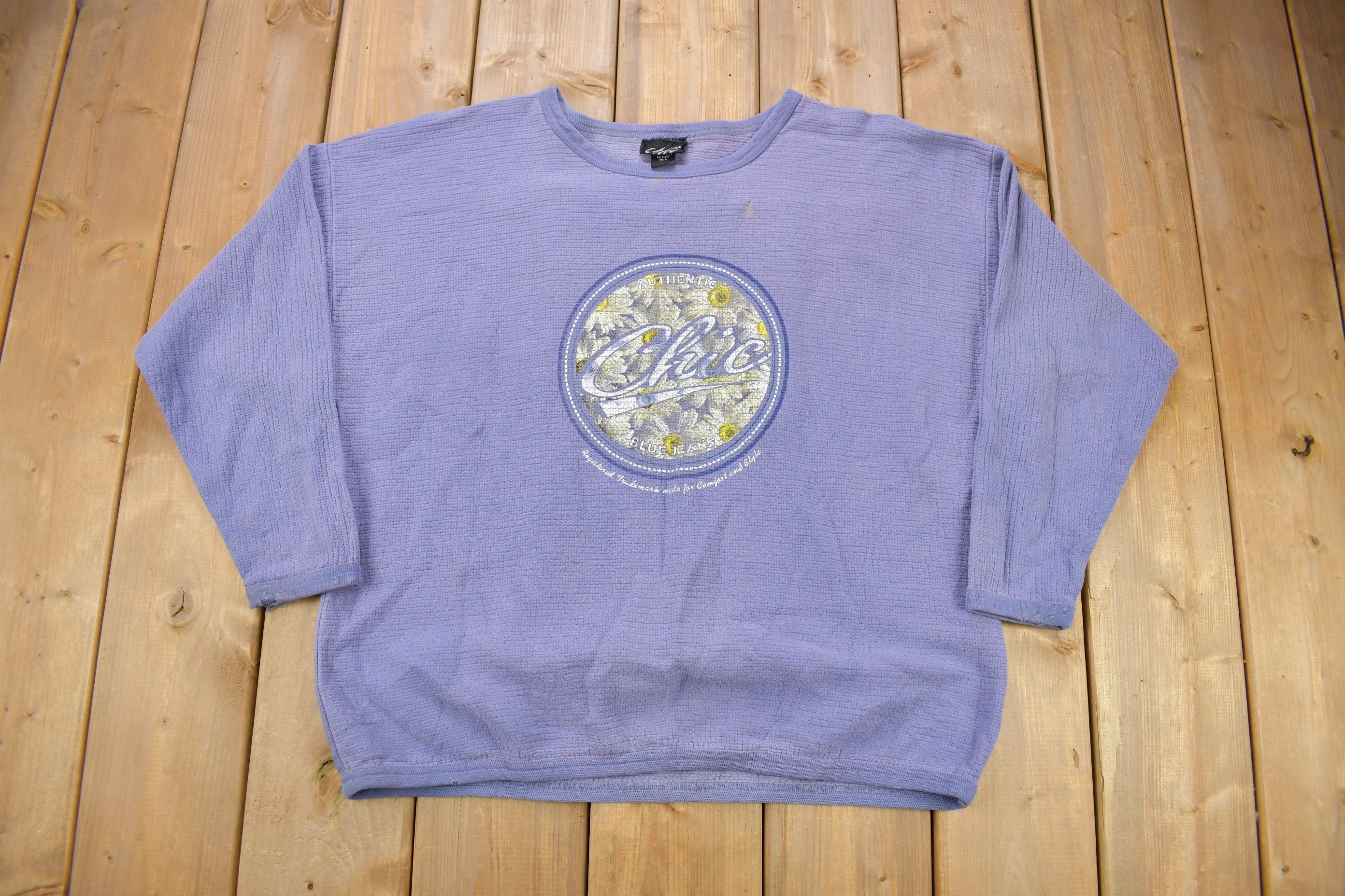 Vintage 1990s Chic Graphic Crewneck Sweater