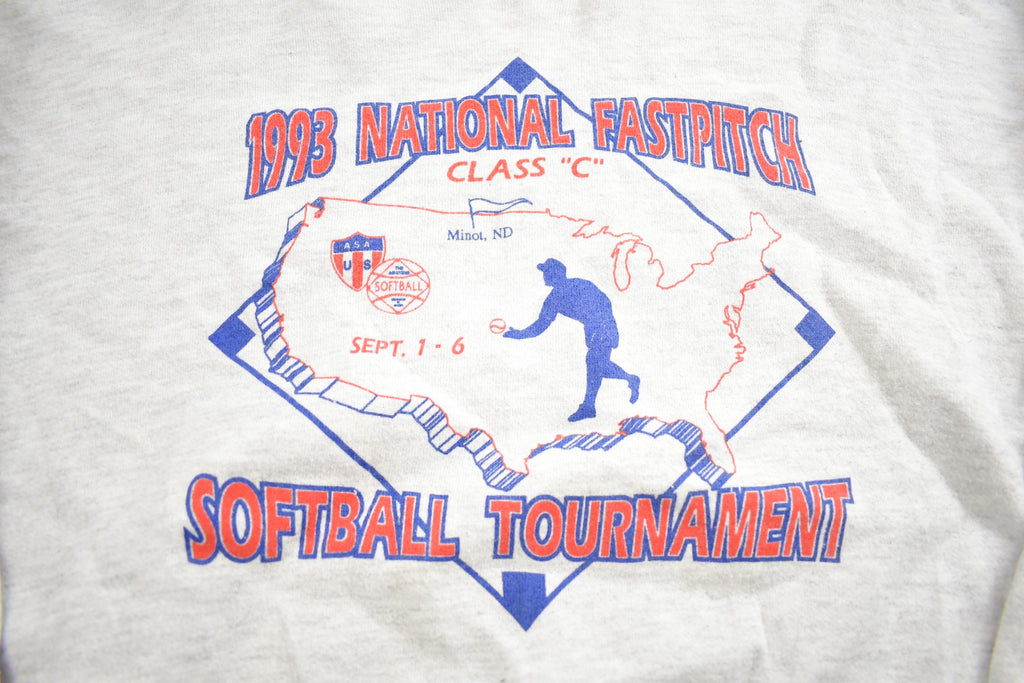 Vintage 1993 National Fastpitch Softball Tournament Crewneck Sweatshirt Made In USA