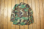 Vintage 1970s Military Woodland Camo Field Jacket