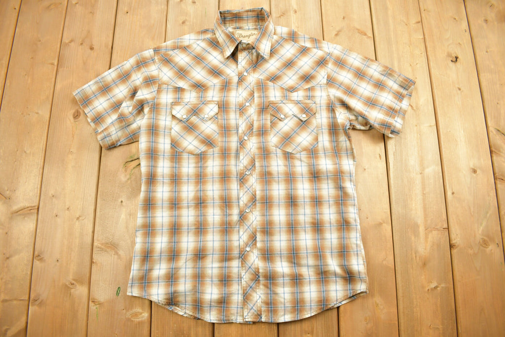 Vintage 1990s Wrangler Plaid Flannel Button Up Shirt