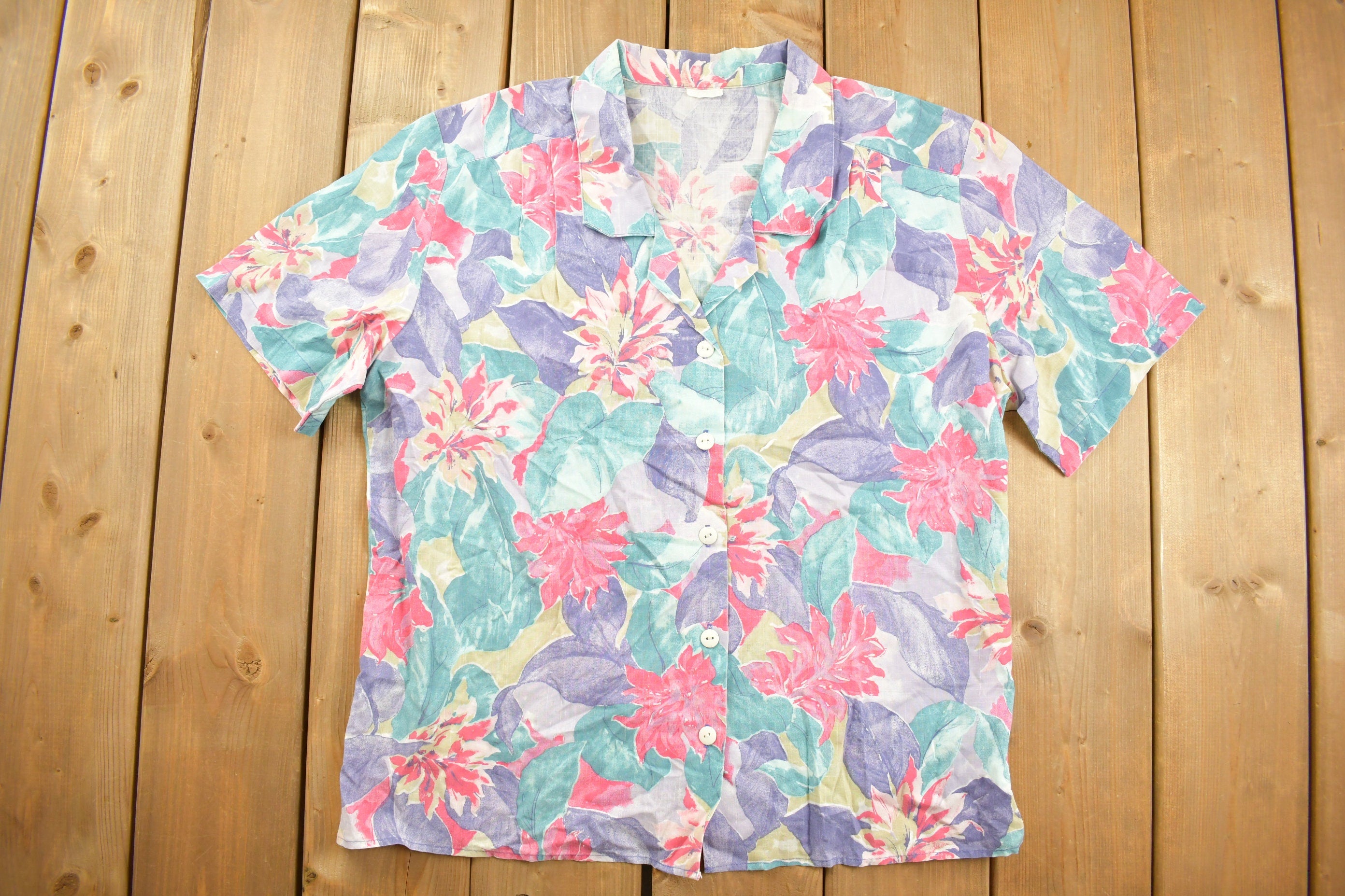 Vintage 1990s Floral Button Up Shirt