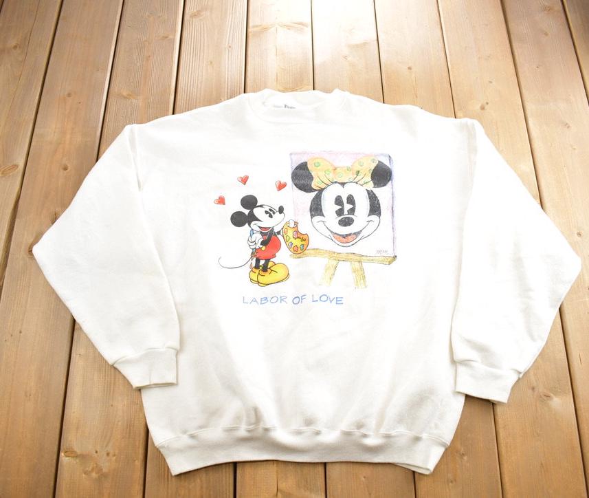 Vintage 1990s Mickey Mouse Labour Of Love Mini Mouse Disney Crewneck