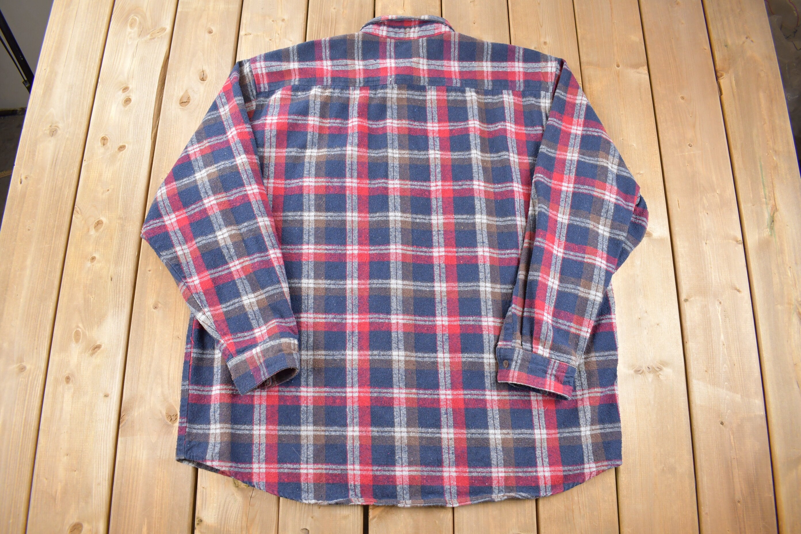 Vintage 1990s Work N Sport Plaid Button Up Shirt