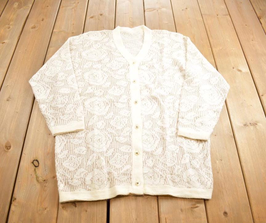 Vintage 1990s Knitted Button Up Cardigan Sweater