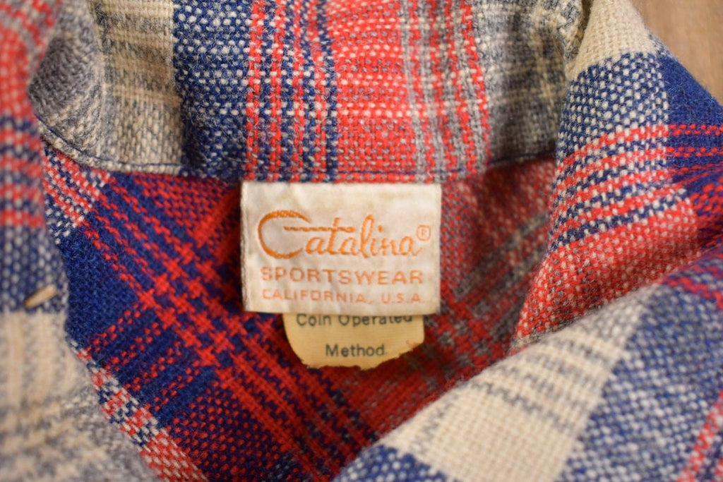 Vintage 1960s Catalina Plaid Button Up Sweater And Bell Bottom Pants