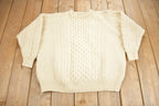 Vintage 1960s Carraig Donn 100% Wool 3D Cable Knit Sweater  Made In Ireland  True Vintage  Winter Sweater